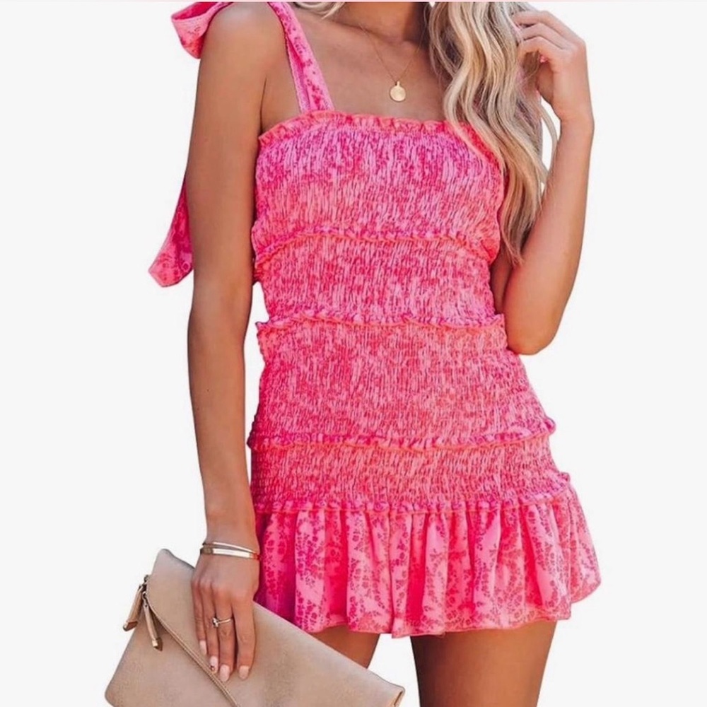 Zara Pink Ruffled Mini Dress